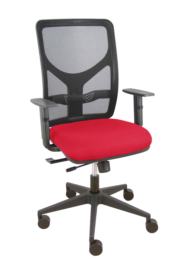 Silla Motilla traslack malla negra asiento bali rojo brazo regulable