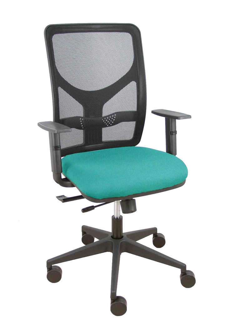 Silla Motilla traslack malla negra asiento bali turquesa brazo regulable