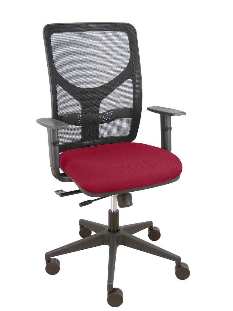 Silla Motilla traslack malla negra asiento bali granate brazo regulable