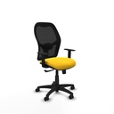 Alocén sincro malla negra similpiel amarillo brazos 1D base poliamida  ruedas engomadas 50mm