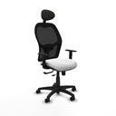 Alocén traslack malla negra bali blanco brazos 1D base poliamida cabecero fijo ruedas nailon 50mm