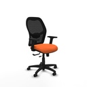 Alocén traslack malla negra bali naranja brazos 2D base poliamida  ruedas engomadas 50mm