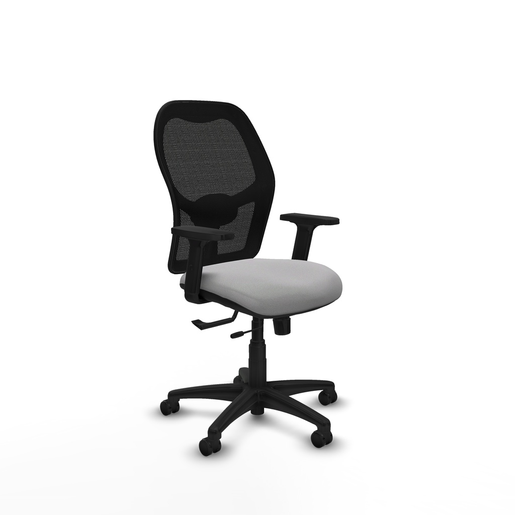 Alocén traslack malla negra bali gris claro brazos 2D base poliamida  ruedas autofrenantes 50mm