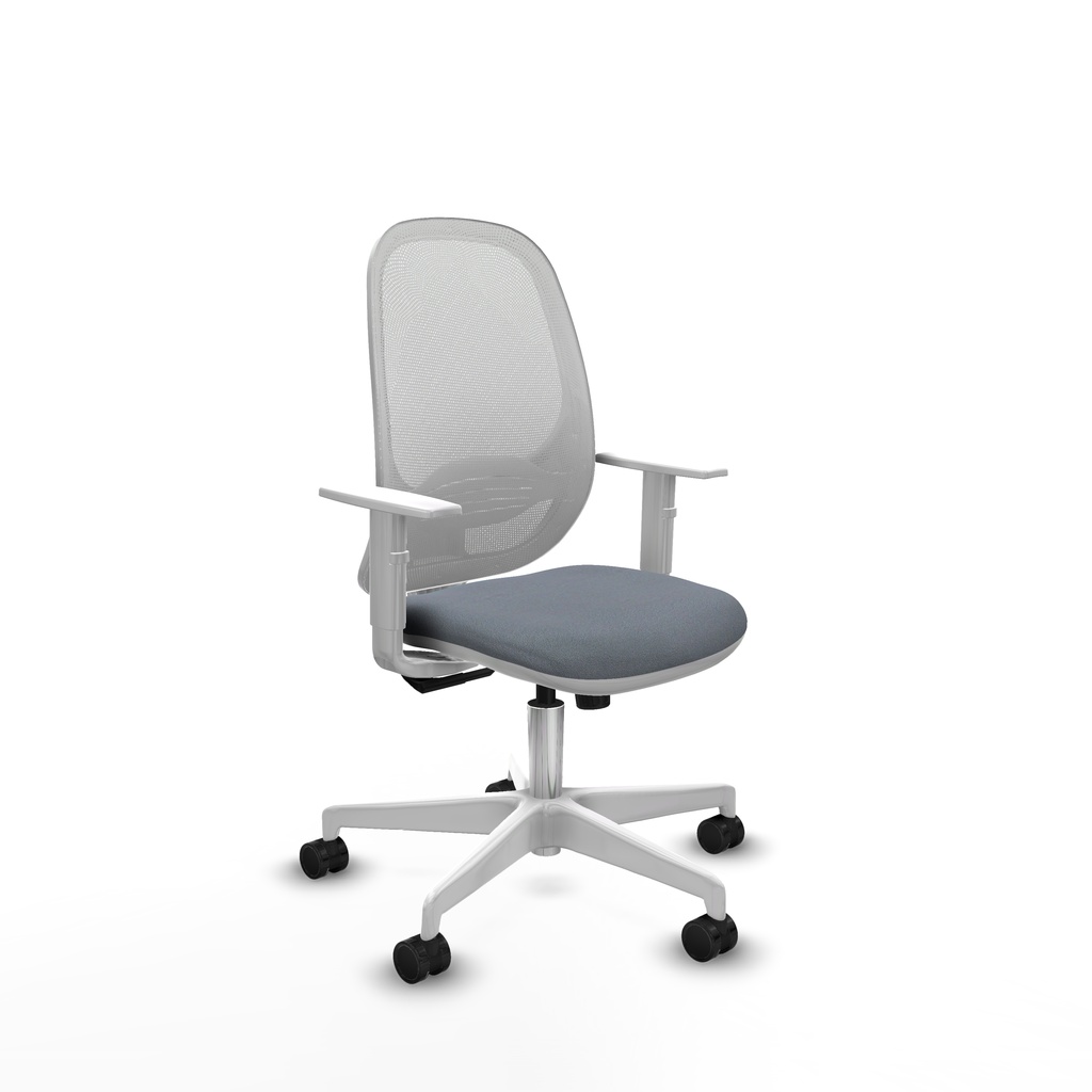 Cilanco blanca sincro malla blanca bali gris brazos blancos base blanca ruedas 65mm nailon