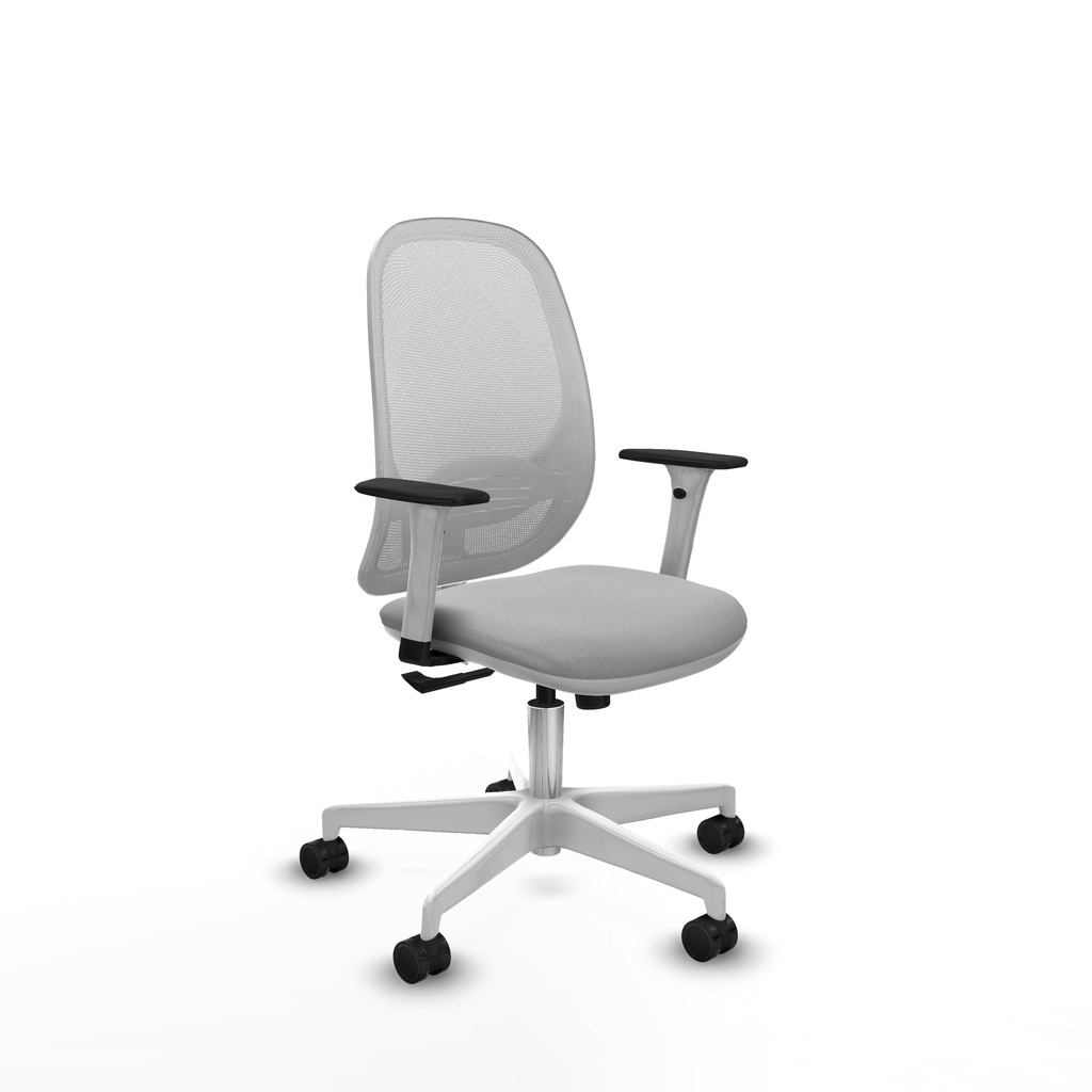 Cilanco blanca sincro malla blanca bali gris claro brazos 1D base blanca ruedas 65mm nailon
