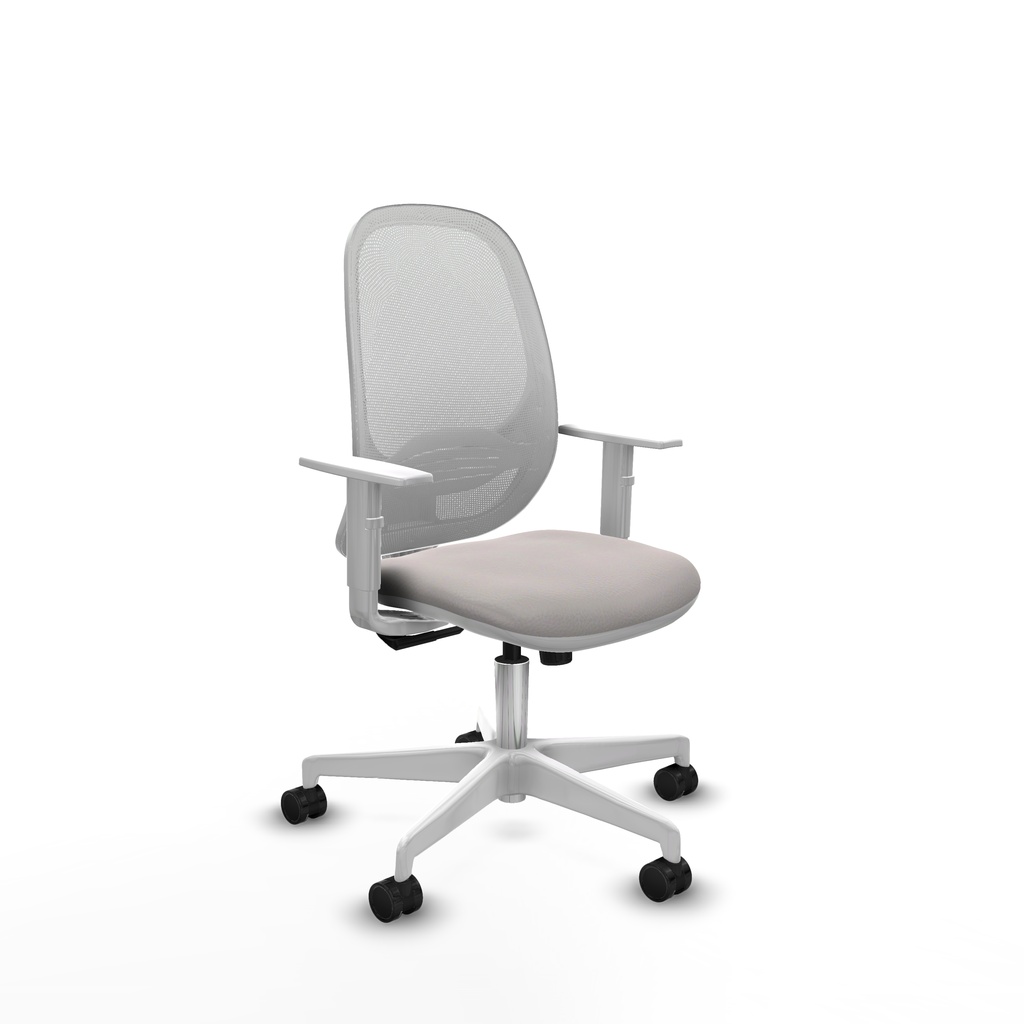 Cilanco blanca sincro malla blanca similpiel blanco brazos blancos base blanca ruedas 65mm nailon