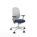 Cilanco blanca sincro malla blanca similpiel azul marino brazos 1D base blanca ruedas 65mm engomadas