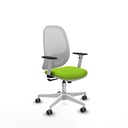 Cilanco blanca sincro malla blanca similpiel pistacho brazos 1D base blanca ruedas 65mm engomadas