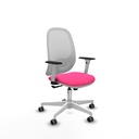 Cilanco blanca sincro malla blanca similpiel rosa brazos 1D base blanca ruedas 65mm engomadas