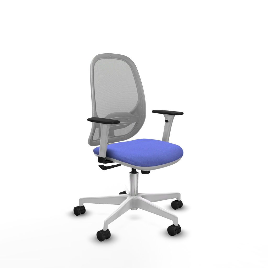 Cilanco blanca sincro malla gris bali azul claro brazos 1D base blanca ruedas 65mm nailon