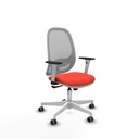 Cilanco blanca sincro malla gris bali naranja oscuro brazos 1D base blanca ruedas 65mm engomadas