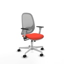 Cilanco blanca sincro malla gris bali naranja oscuro brazos 1D base blanca ruedas 65mm nailon