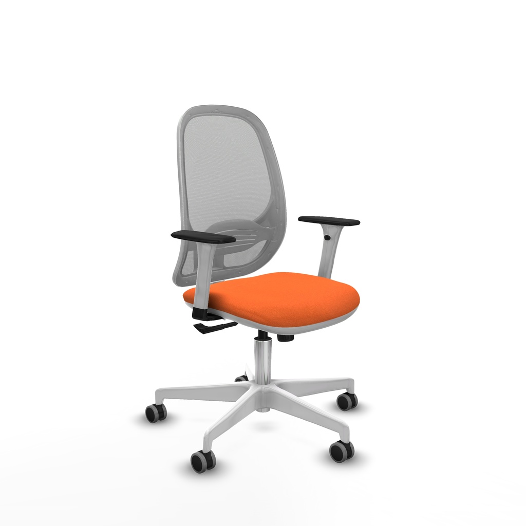 Cilanco blanca sincro malla gris bali naranja brazos 1D base blanca ruedas 65mm engomadas