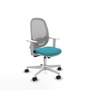 Cilanco blanca sincro malla gris bali turquesa brazos blancos base blanca ruedas 65mm nailon