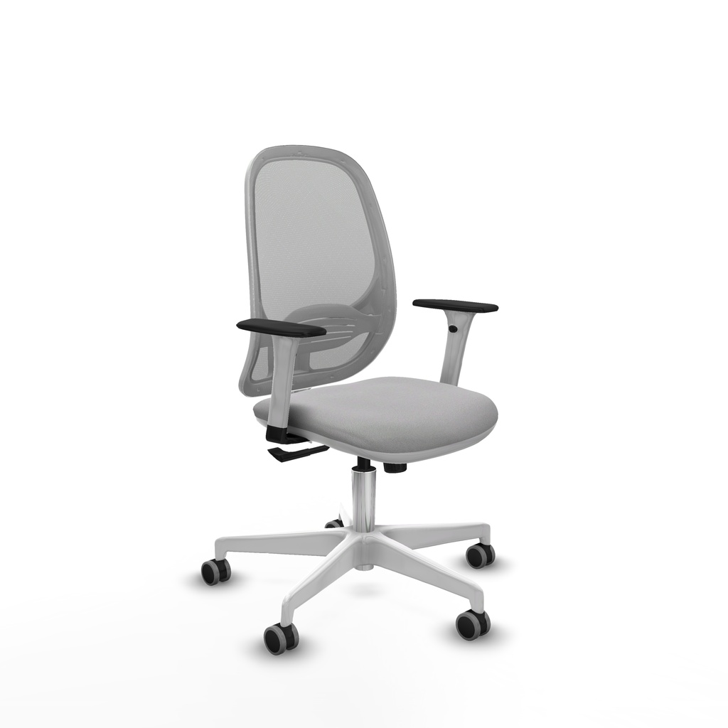 Cilanco blanca sincro malla gris bali gris claro brazos 1D base blanca ruedas 65mm engomadas