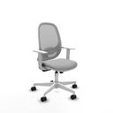Cilanco blanca sincro malla gris bali gris claro brazos blancos base blanca ruedas 65mm nailon