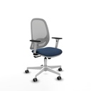 Cilanco blanca sincro malla gris similpiel azul marino brazos 1D base blanca ruedas 65mm engomadas