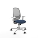 Cilanco blanca sincro malla gris similpiel azul marino brazos blancos base blanca ruedas 65mm engomadas