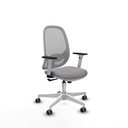 Cilanco blanca sincro malla gris similpiel gris brazos 1D base blanca ruedas 65mm engomadas