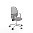 Cilanco blanca sincro malla gris similpiel gris brazos 1D base blanca ruedas 65mm nailon