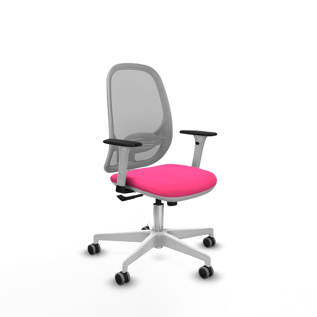 Cilanco blanca sincro malla gris similpiel rosa brazos 1D base blanca ruedas 65mm engomadas