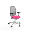 Cilanco blanca sincro malla gris similpiel rosa brazos 1D base blanca ruedas 65mm engomadas