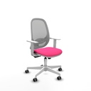 Cilanco blanca sincro malla gris similpiel rosa brazos blancos base blanca ruedas 65mm engomadas