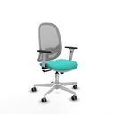 Cilanco blanca sincro malla gris similpiel turquesa brazos 1D base blanca ruedas 65mm engomadas