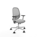 Cilanco blanca sincro malla gris similpiel gris claro brazos 1D base blanca ruedas 65mm engomadas