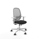 Cilanco blanca sincro malla gris similpiel negro brazos blancos base blanca ruedas 65mm engomadas