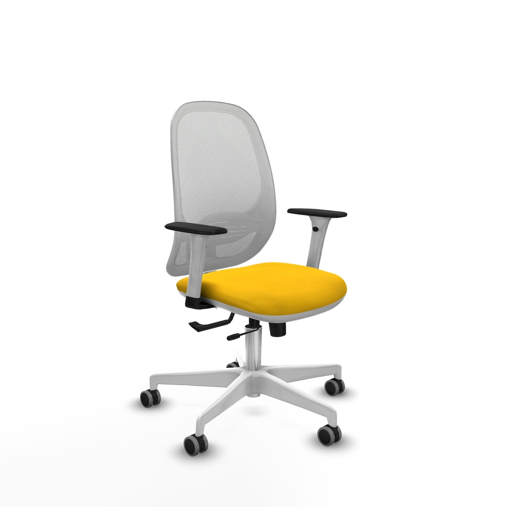 Cilanco blanca traslack malla blanca bali amarillo brazos 1D base blanca ruedas 65mm engomadas