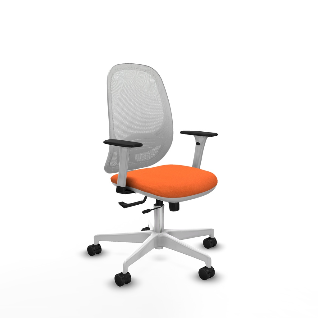 Cilanco blanca traslack malla blanca bali naranja brazos 1D base blanca ruedas 65mm nailon
