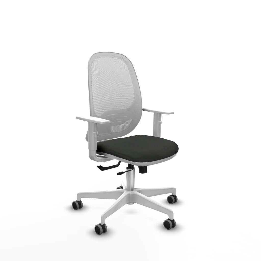 Cilanco blanca traslack malla blanca bali negro brazos blancos base blanca ruedas 65mm engomadas