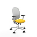 Cilanco blanca traslack malla blanca similpiel amarillo brazos 1D base blanca ruedas 65mm nailon