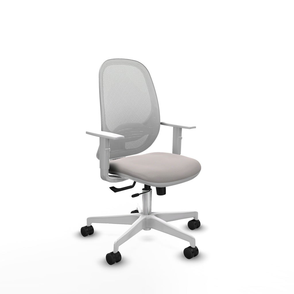 Cilanco blanca traslack malla blanca similpiel blanco brazos blancos base blanca ruedas 65mm nailon