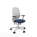 Cilanco blanca traslack malla blanca similpiel azul marino brazos 1D base blanca ruedas 65mm nailon