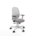Cilanco blanca traslack malla blanca similpiel gris brazos 1D base blanca ruedas 65mm nailon