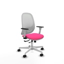 Cilanco blanca traslack malla blanca similpiel rosa brazos 1D base blanca ruedas 65mm nailon