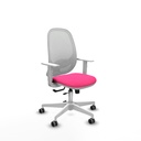 Cilanco blanca traslack malla blanca similpiel rosa brazos blancos base blanca ruedas 65mm engomadas