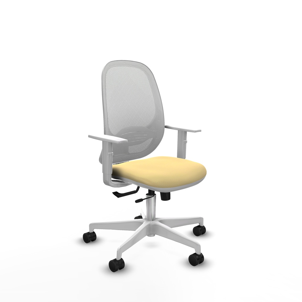 Cilanco blanca traslack malla blanca similpiel crema brazos blancos base blanca ruedas 65mm nailon