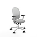 Cilanco blanca traslack malla blanca similpiel gris claro brazos 1D base blanca ruedas 65mm nailon