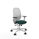 Cilanco blanca traslack malla blanca similpiel verde botella brazos 1D base blanca ruedas 65mm nailon