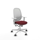 Cilanco blanca traslack malla blanca similpiel granate brazos blancos base blanca ruedas 65mm engomadas