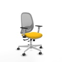 Cilanco blanca traslack malla gris bali amarillo brazos 1D base blanca ruedas 65mm engomadas