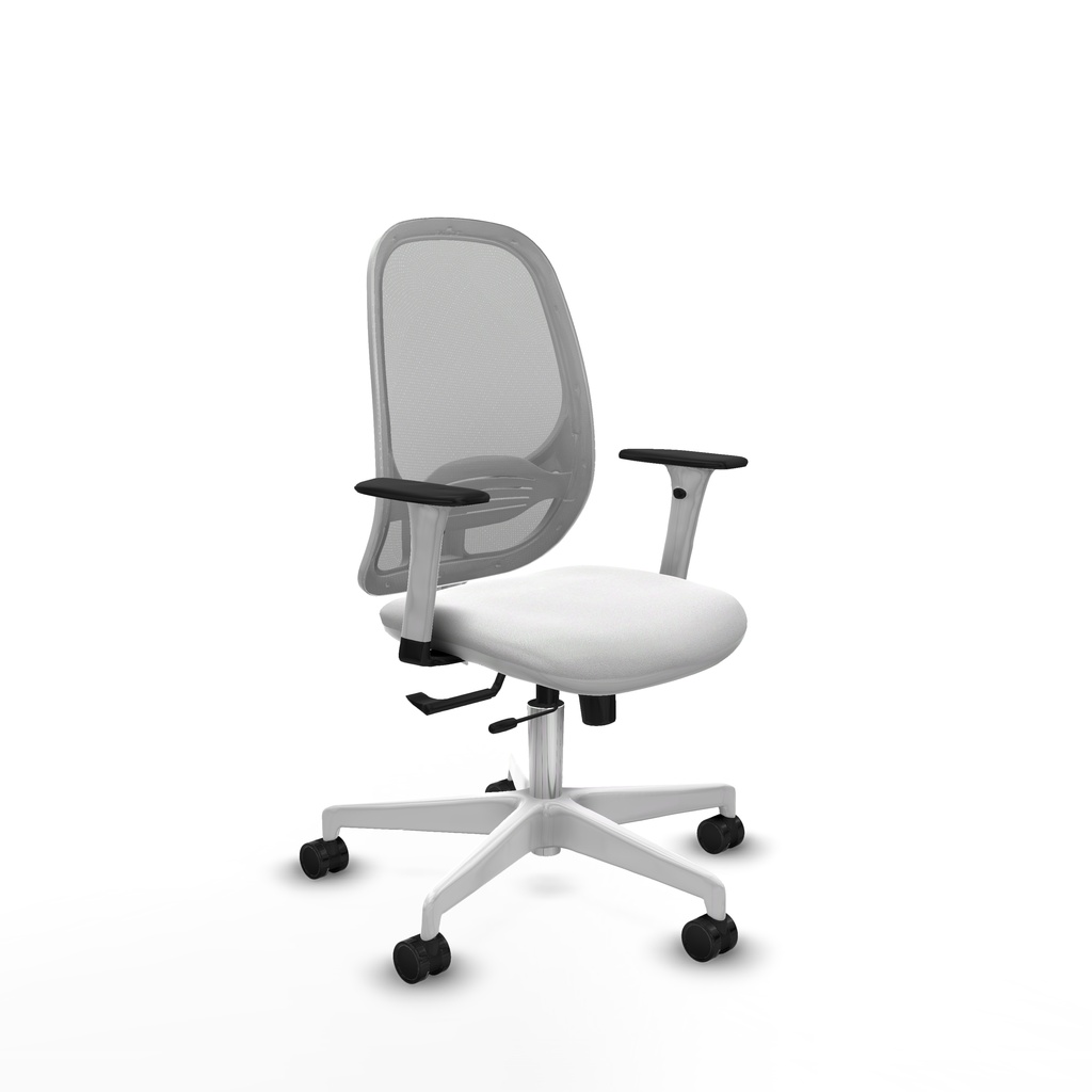 Cilanco blanca traslack malla gris bali blanco brazos 1D base blanca ruedas 65mm nailon