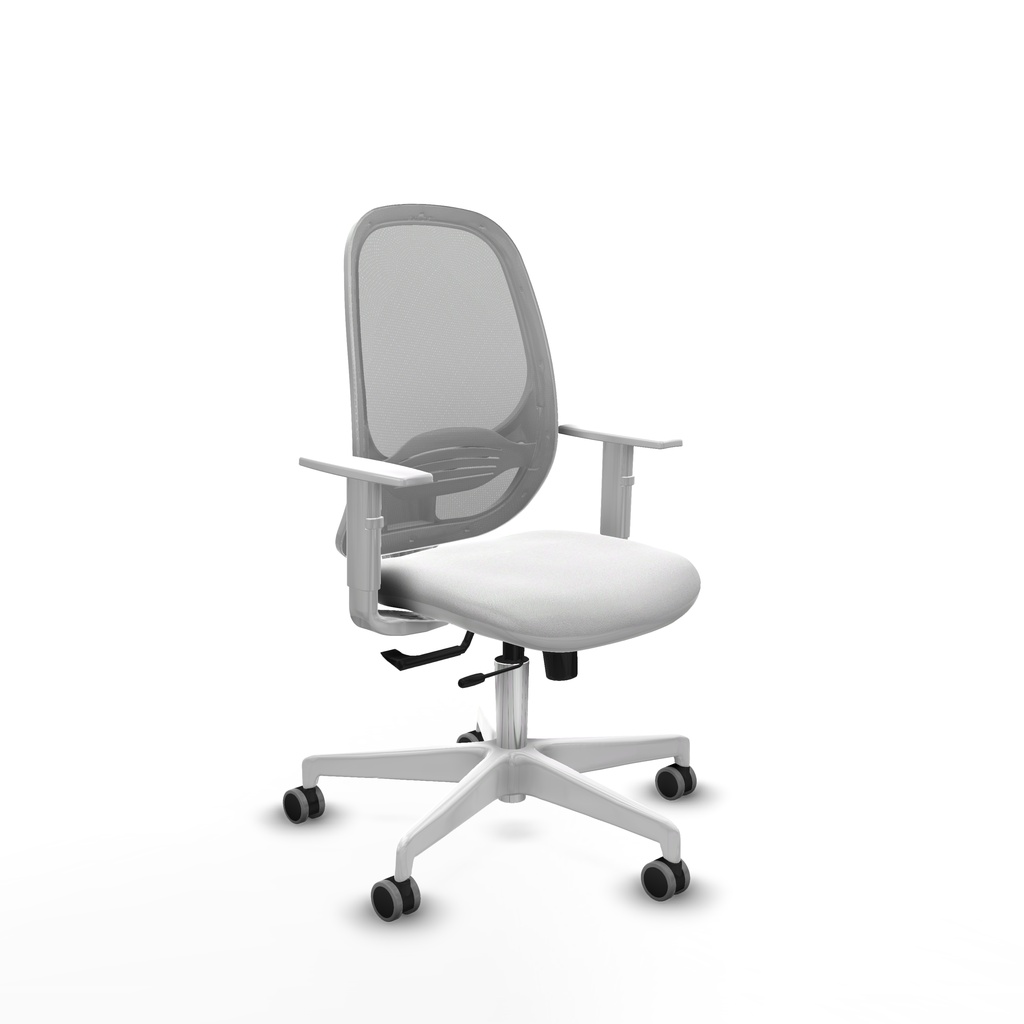 Cilanco blanca traslack malla gris bali blanco brazos blancos base blanca ruedas 65mm engomadas
