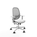 Cilanco blanca traslack malla gris bali blanco brazos blancos base blanca ruedas 65mm engomadas