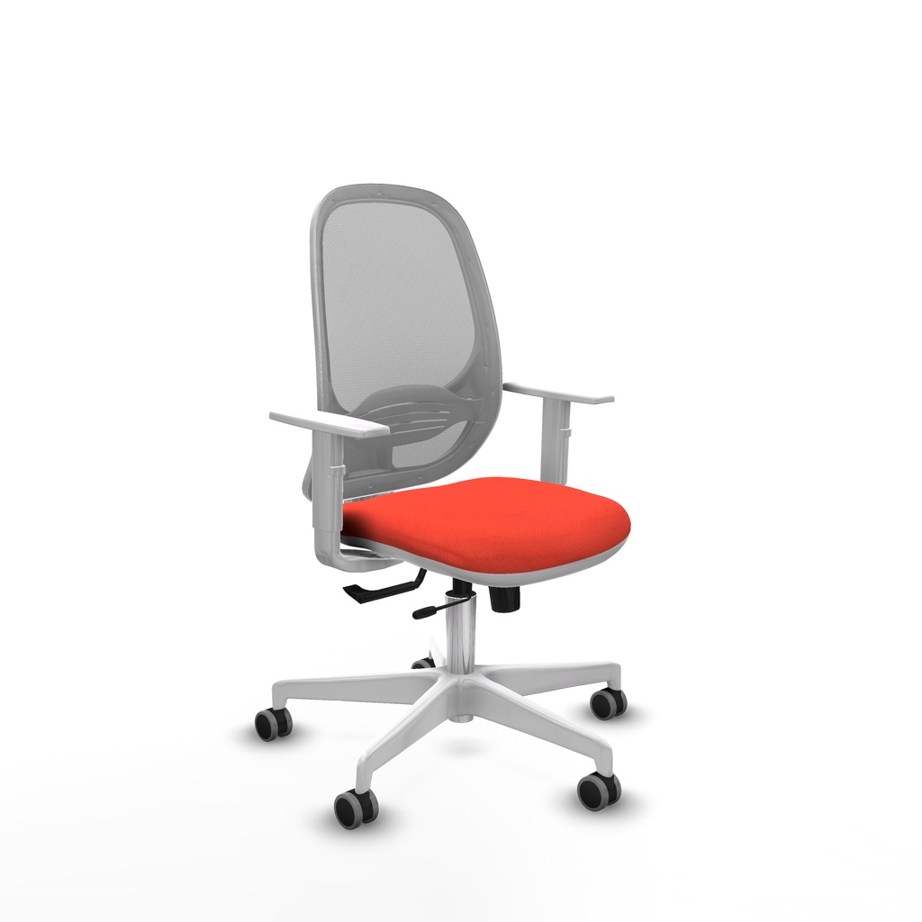 Cilanco blanca traslack malla gris bali naranja oscuro brazos blancos base blanca ruedas 65mm engomadas