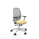 Cilanco blanca traslack malla gris similpiel crema brazos 1D base blanca ruedas 65mm nailon