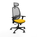 Cilanco sincro malla gris bali amarillo brazos 3D base nailon cabecero 2D ruedas 65mm engomadas
